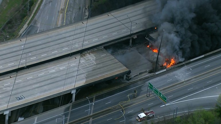 Part of I-85 in DeKalb Closed Due to Road Collapse Part of I-85 in DeKalb Closed Due to Road Collapse
