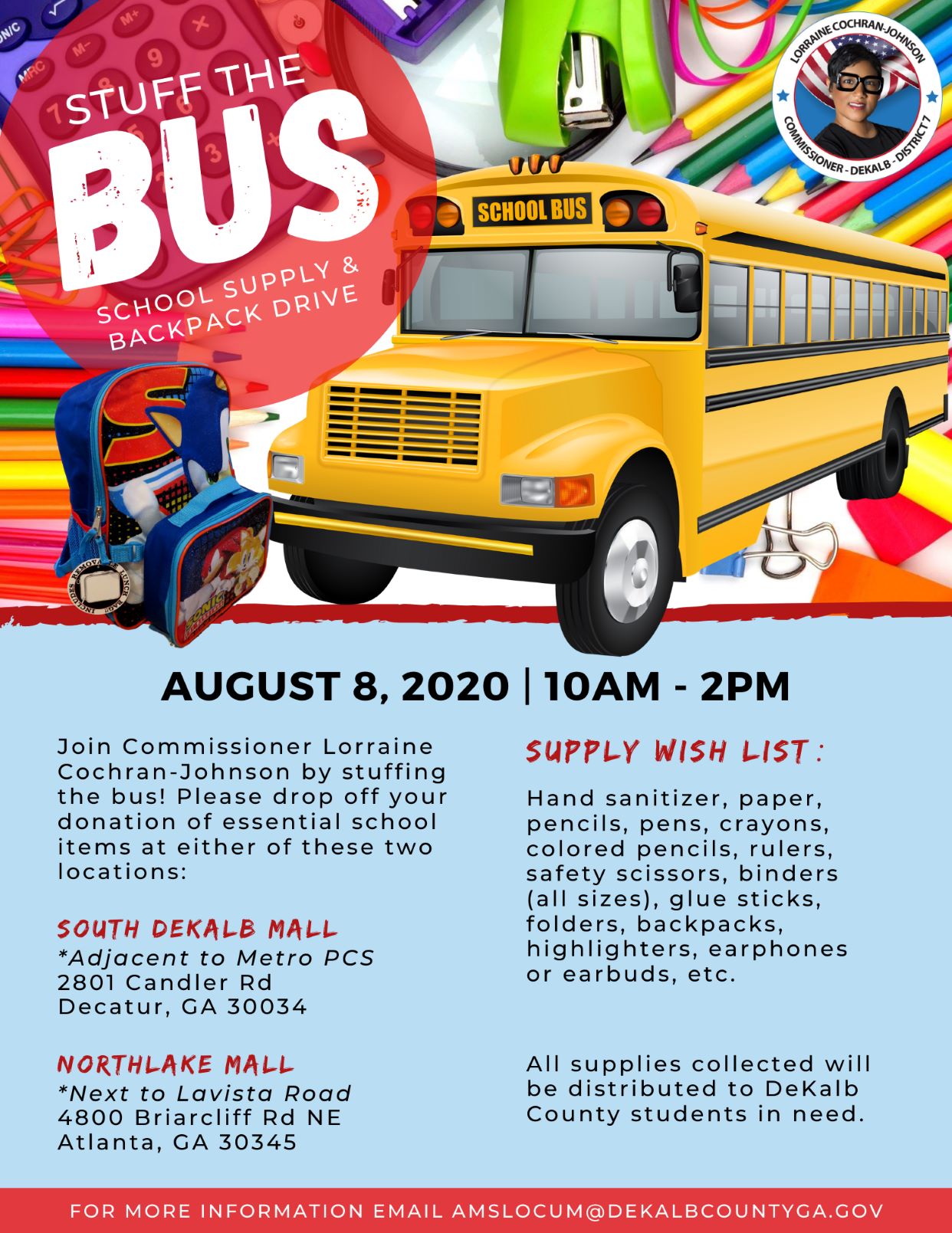 DeKalb Residents Encouraged to Donate Essential School Items During ‘Stuff the Bus’ Supply Drive