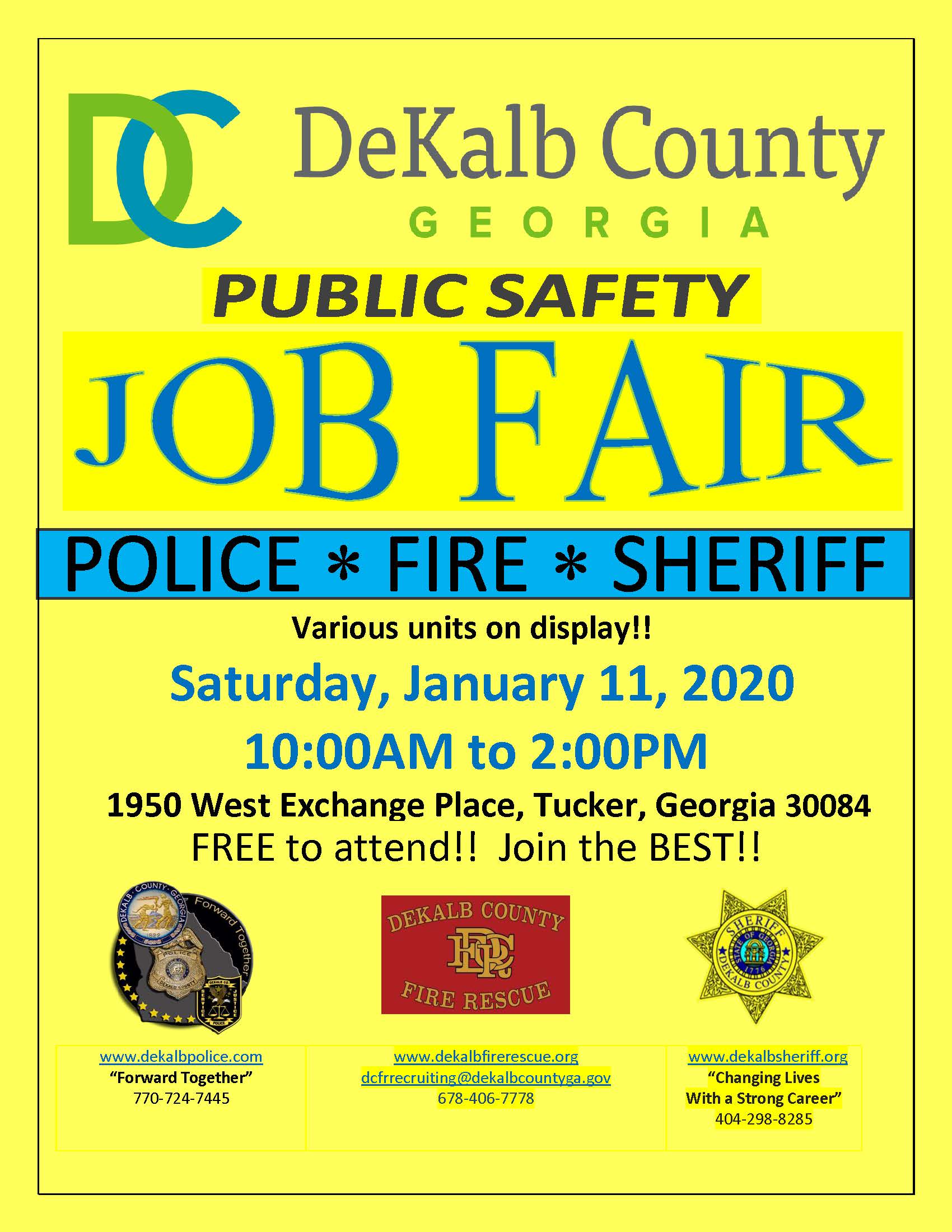 public safety job fair flyer