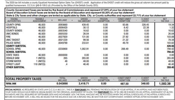 Sample Tax Bill