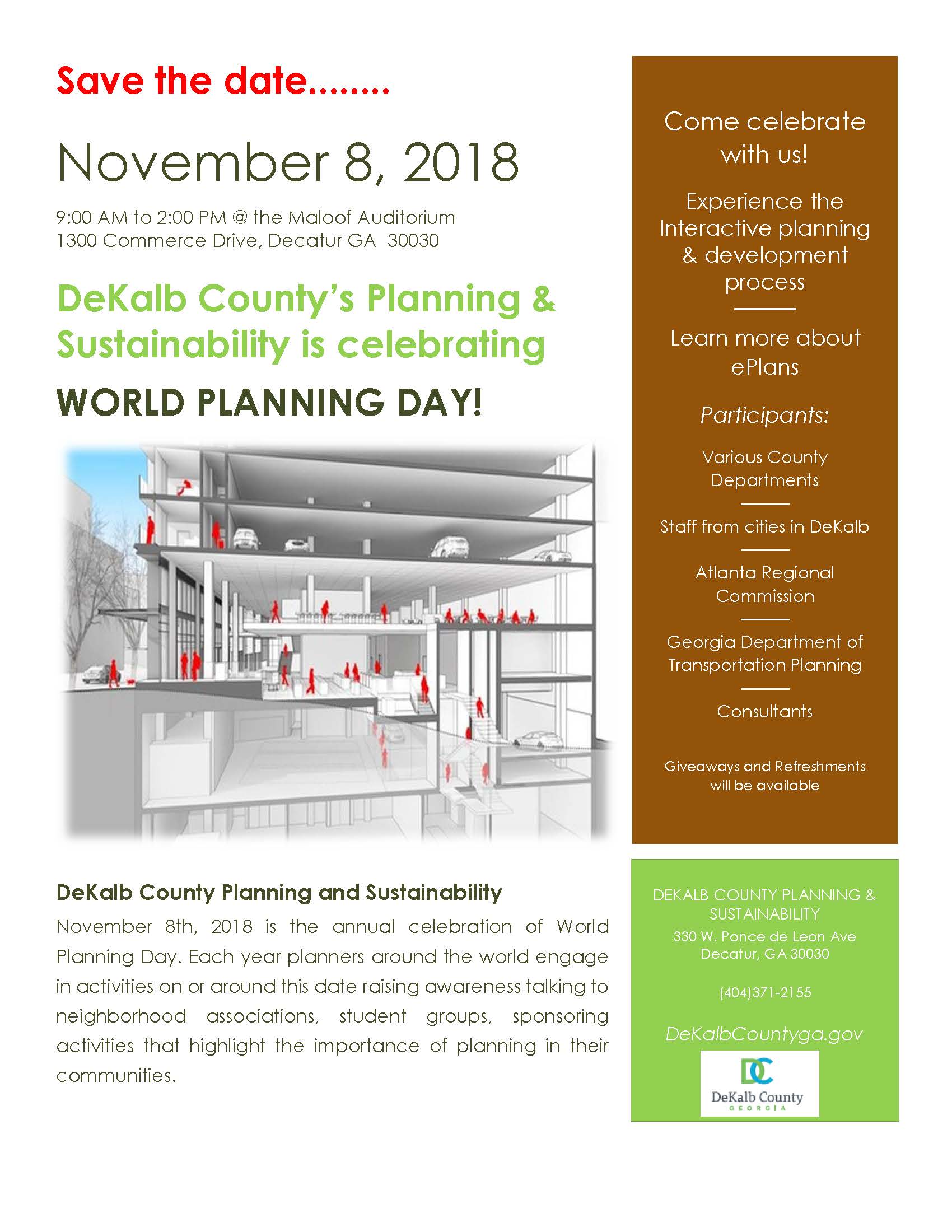 Planning & Sustainability's World Planning Day DeKalb County GA