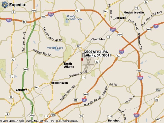 PDK Airport Map