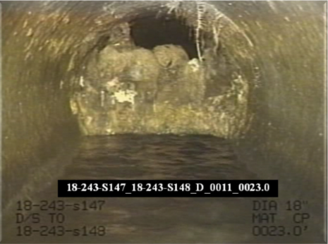 DeKalb County pipe clogged with fats, oils and grease.