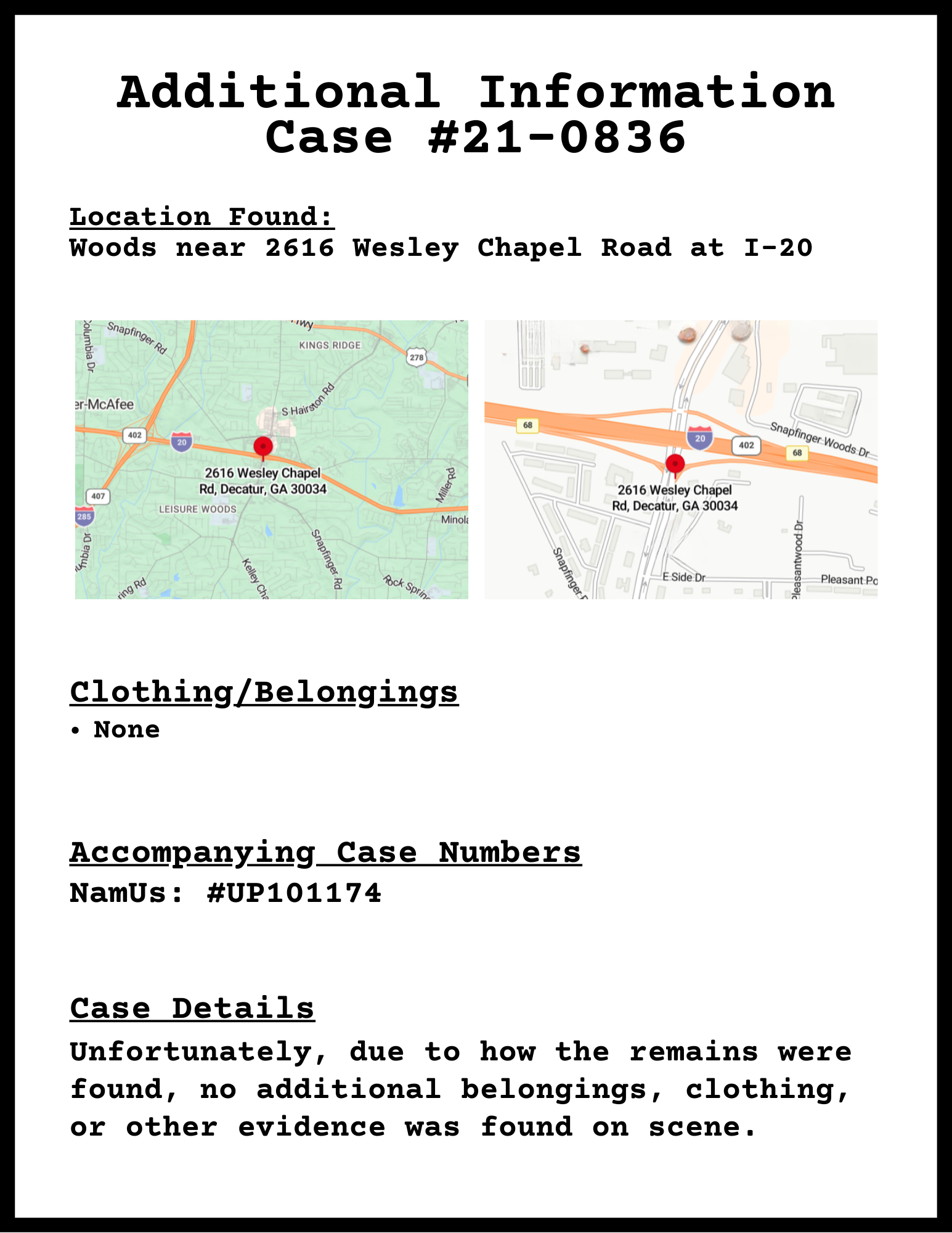 #21-0836 Additional Info