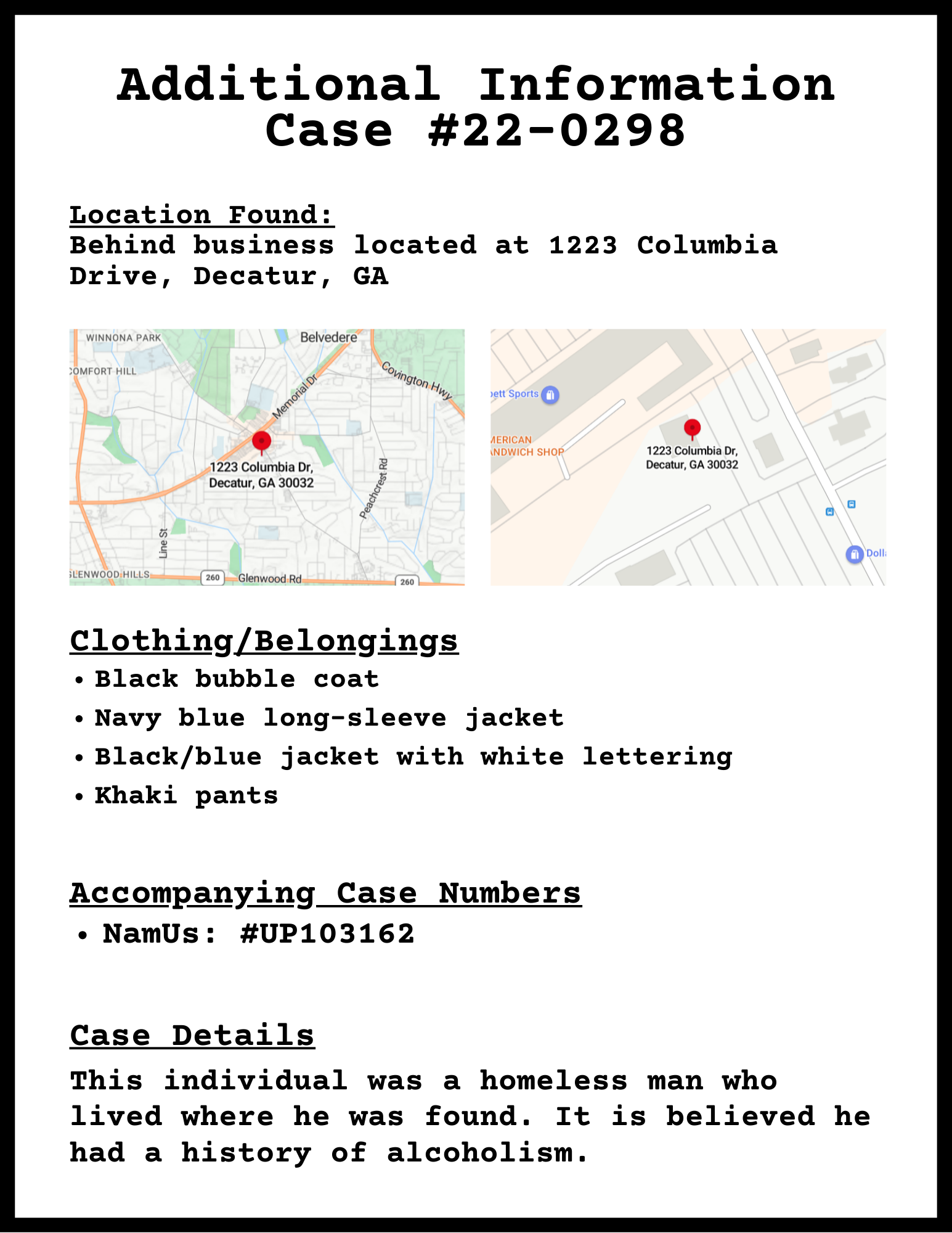 #22-0298 Additional Info