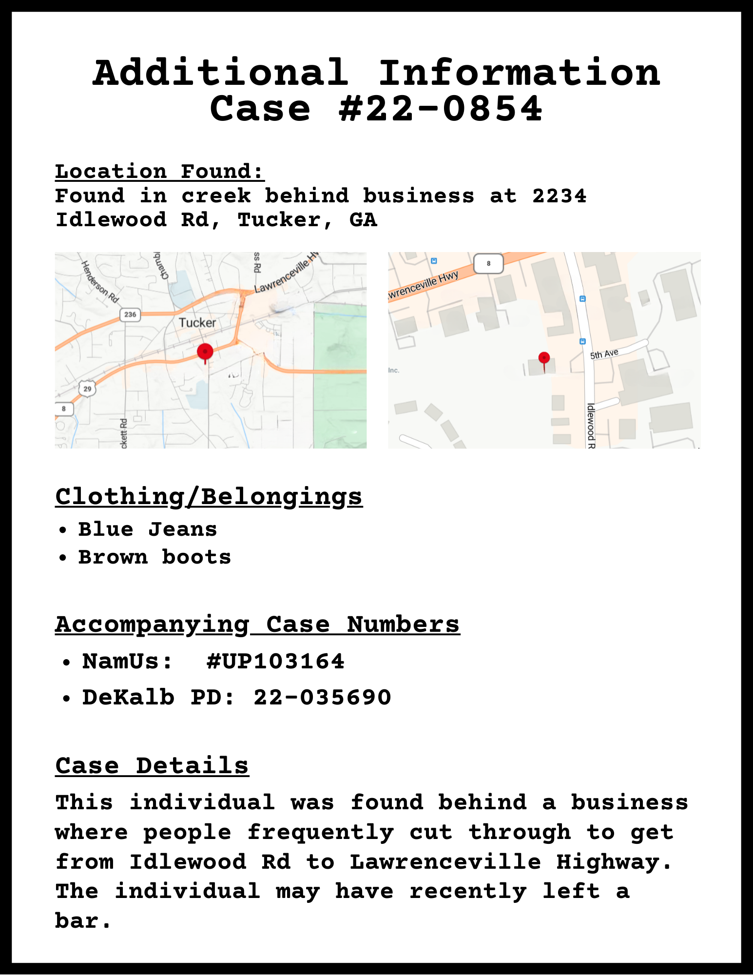 #22-0854 Additional Info