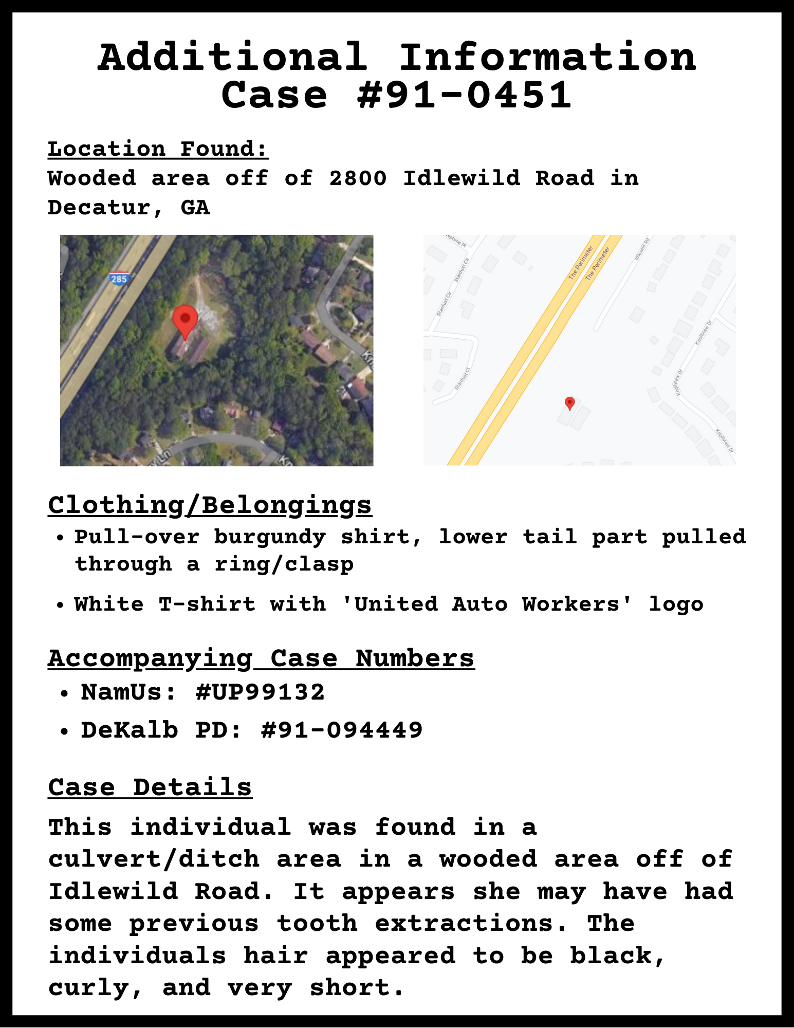 #91-0451 Additional Info