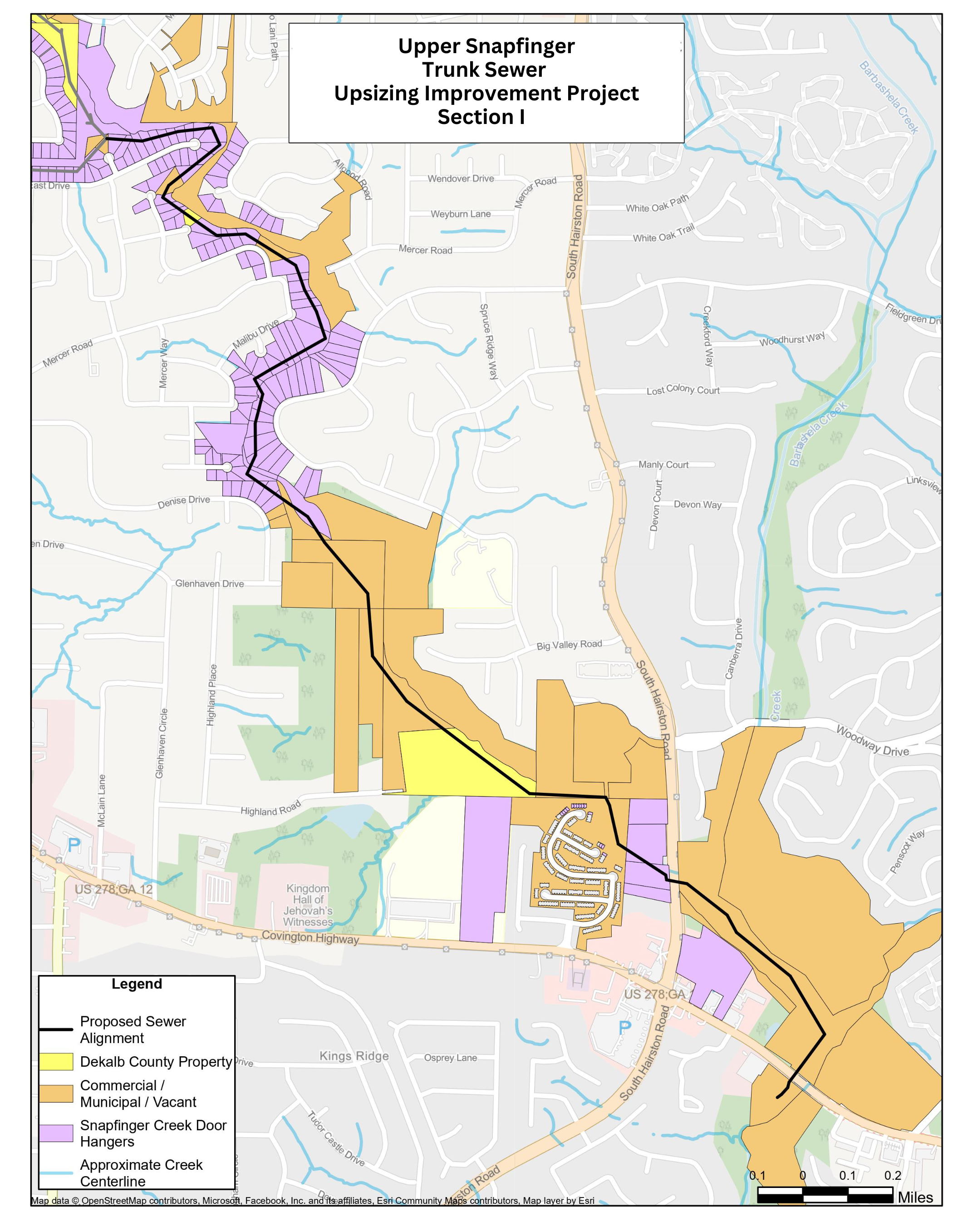 Upper Snapfinger Sewer Map Section 1