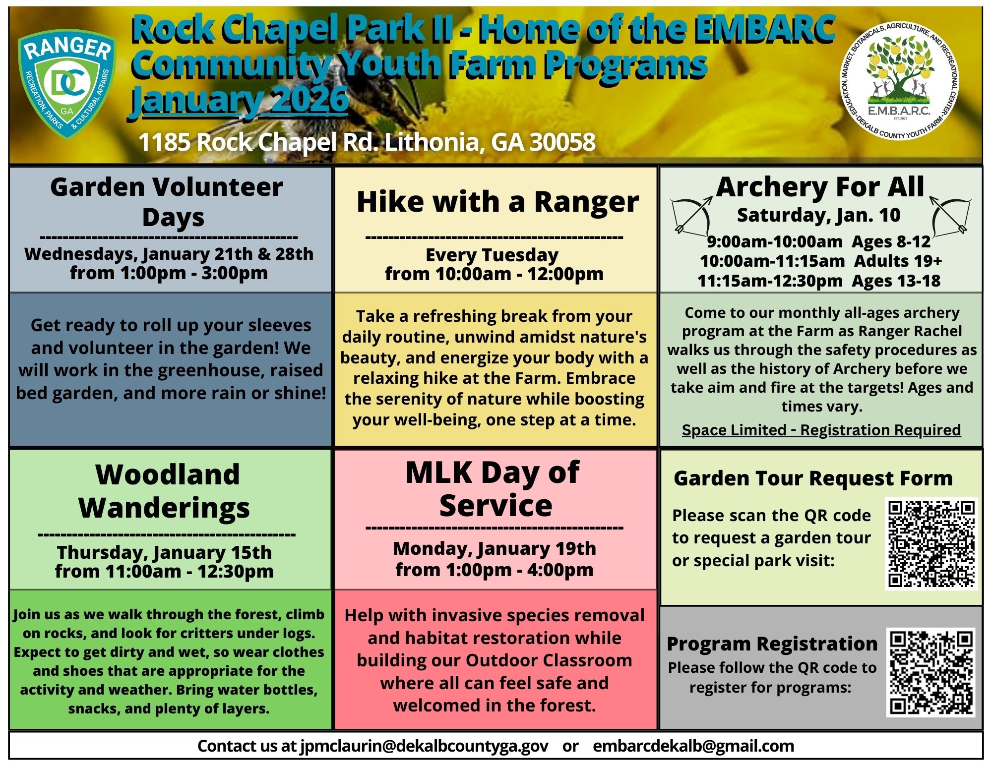 January Program Calendar