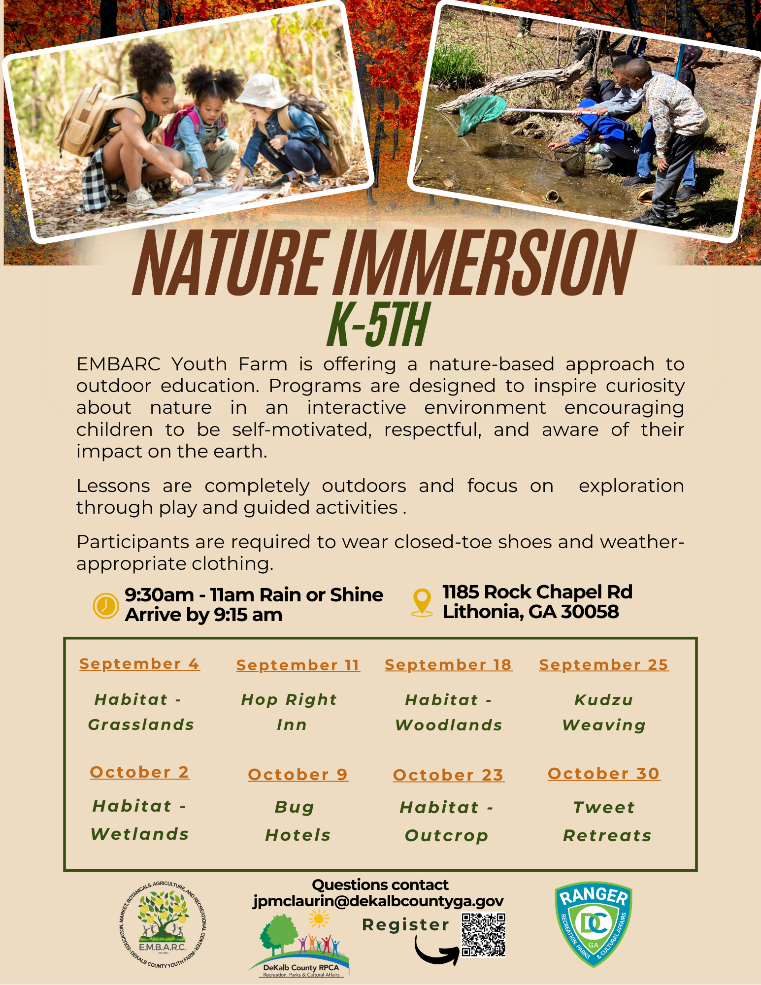 Nature Immersion Program for Kids