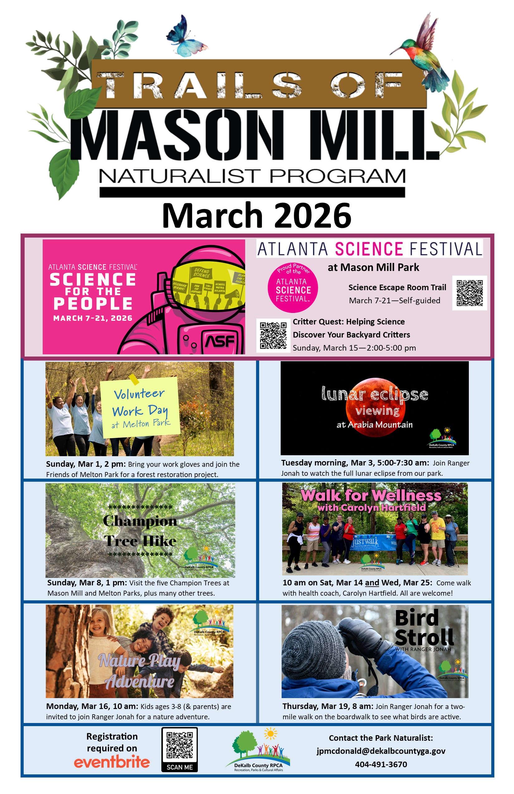 March Program Calendar