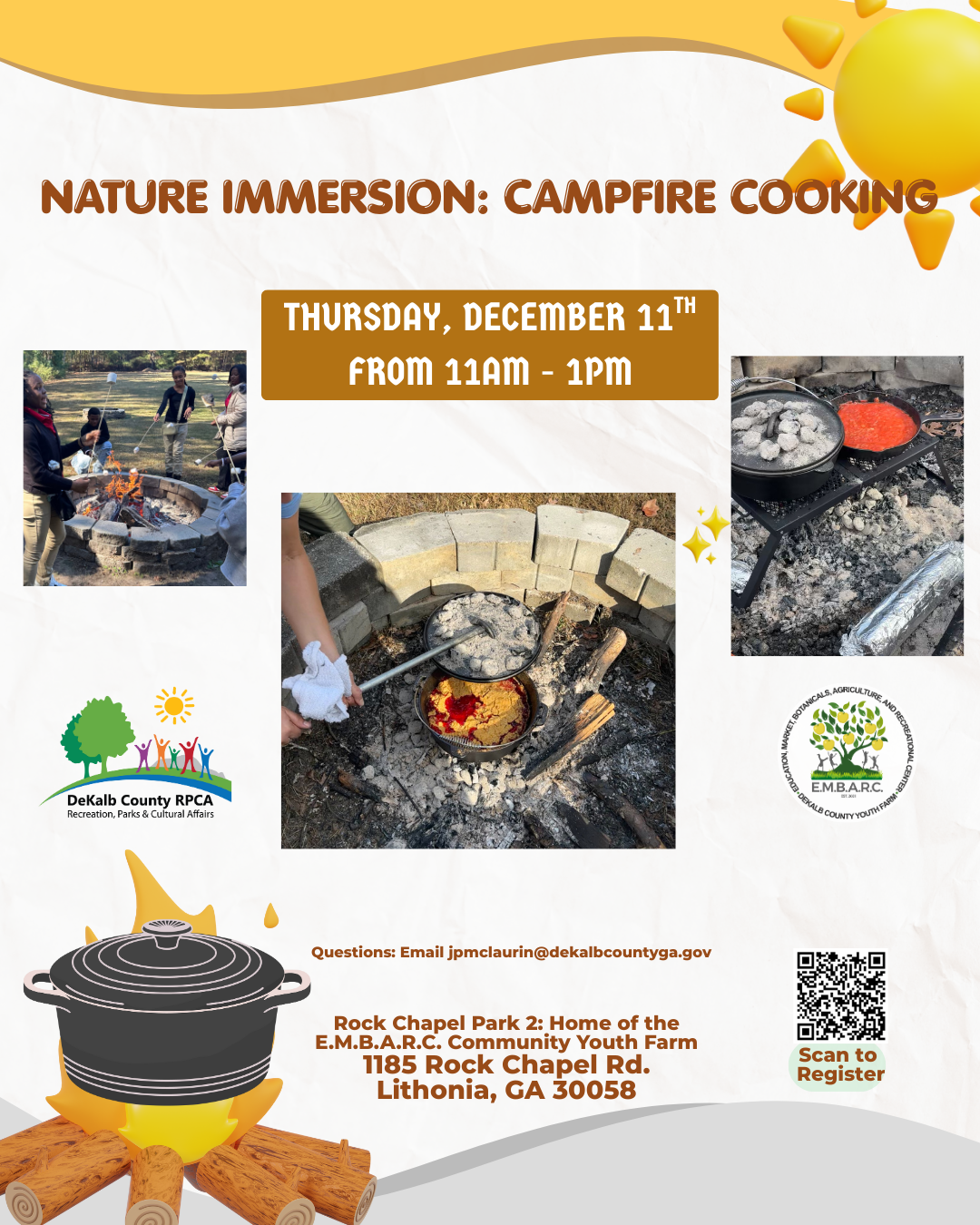 Campfire cooking program flyer