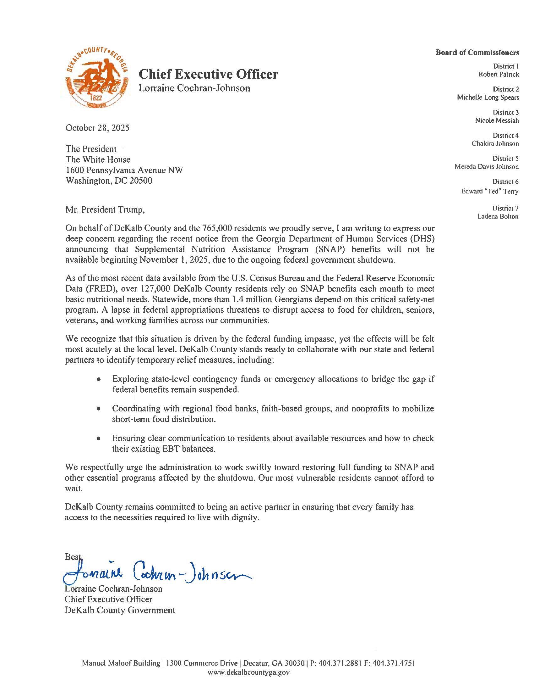 CEO SNAP Letter President