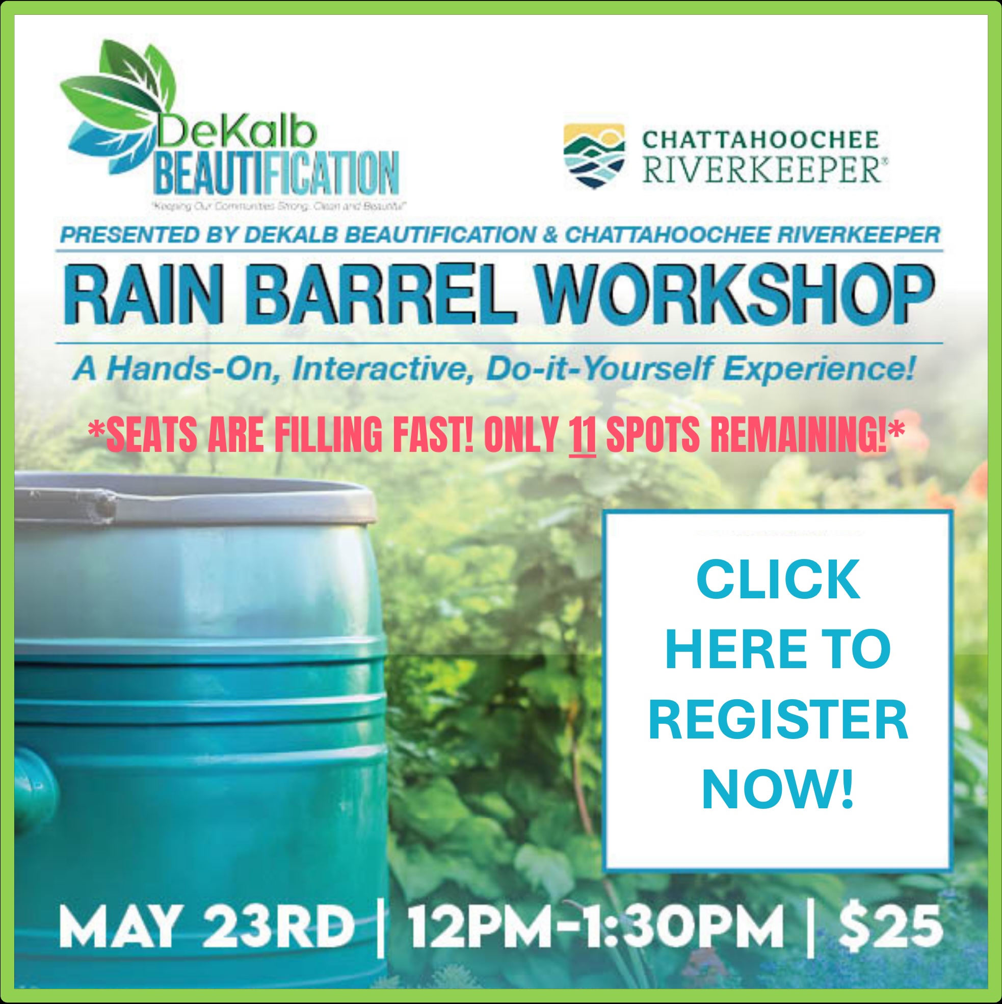 MAY 23 - RAIN BARREL WORKSHOP REGISTRATION