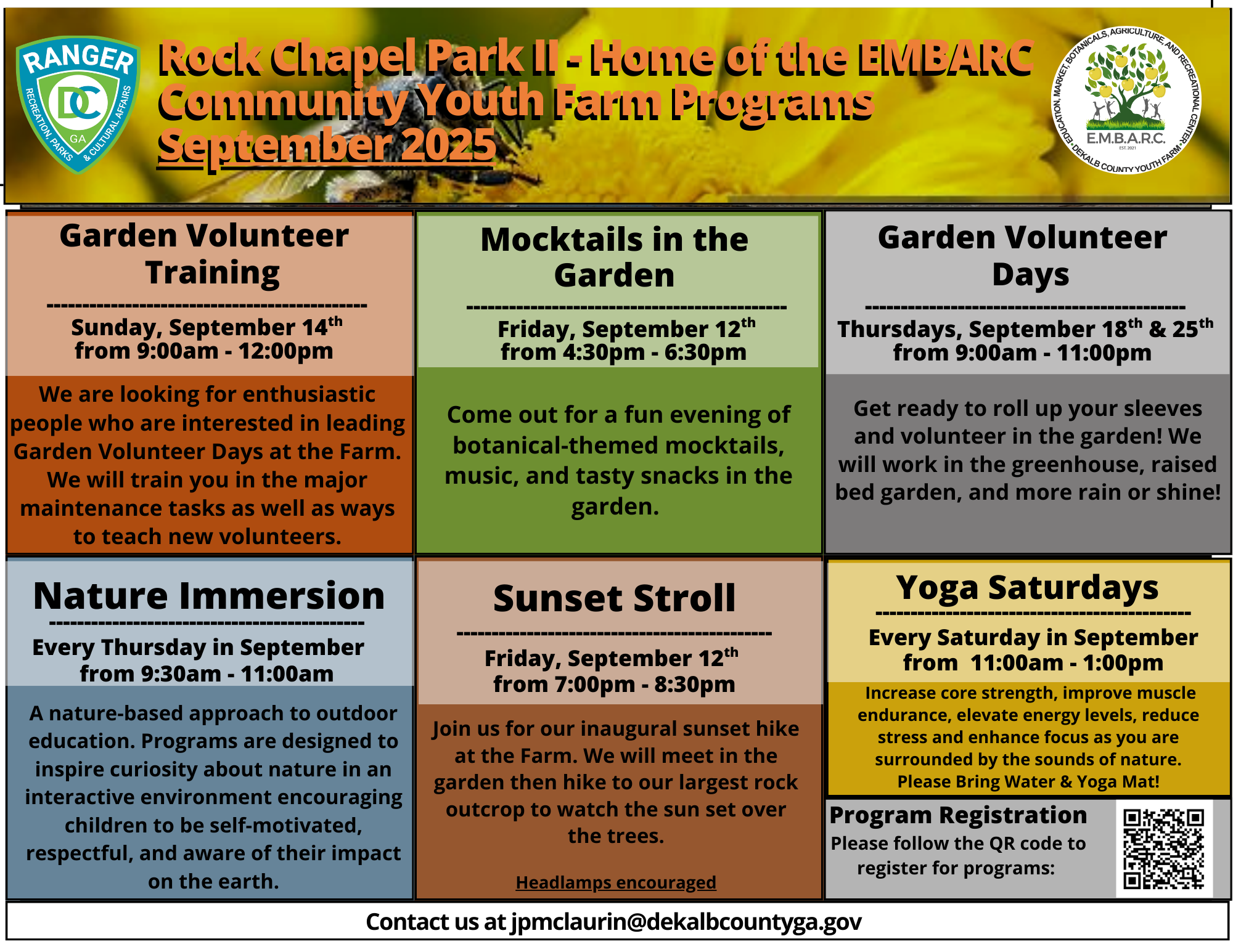 September Program Calendar