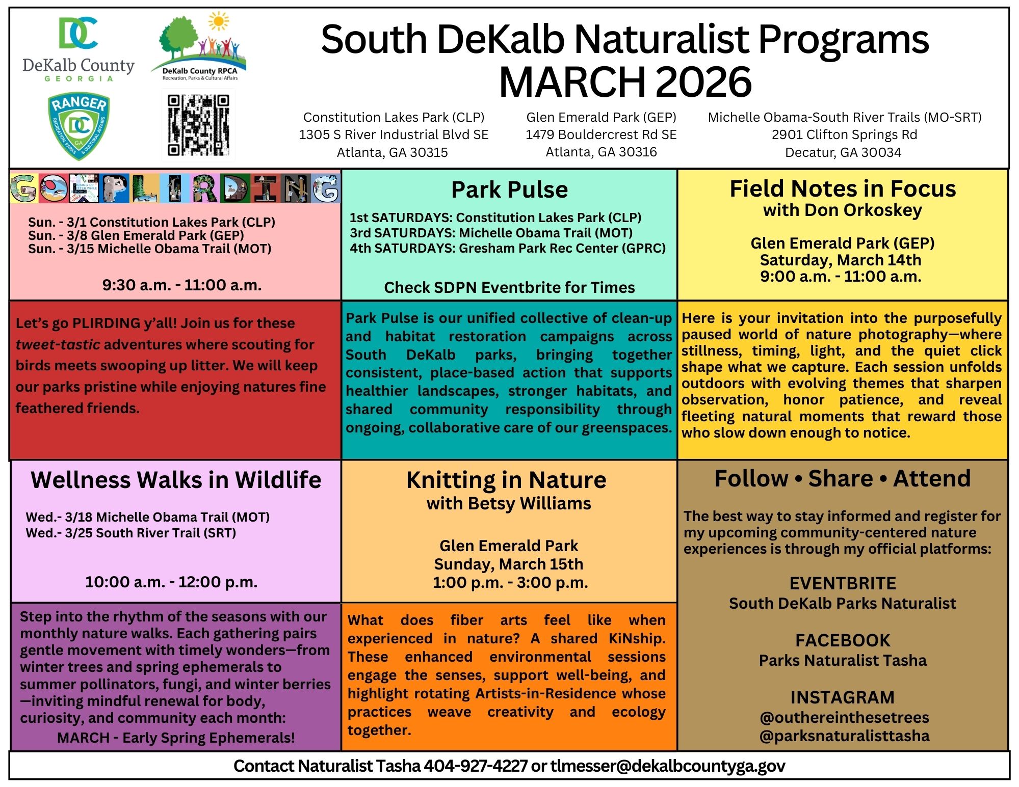 South Program Calendars