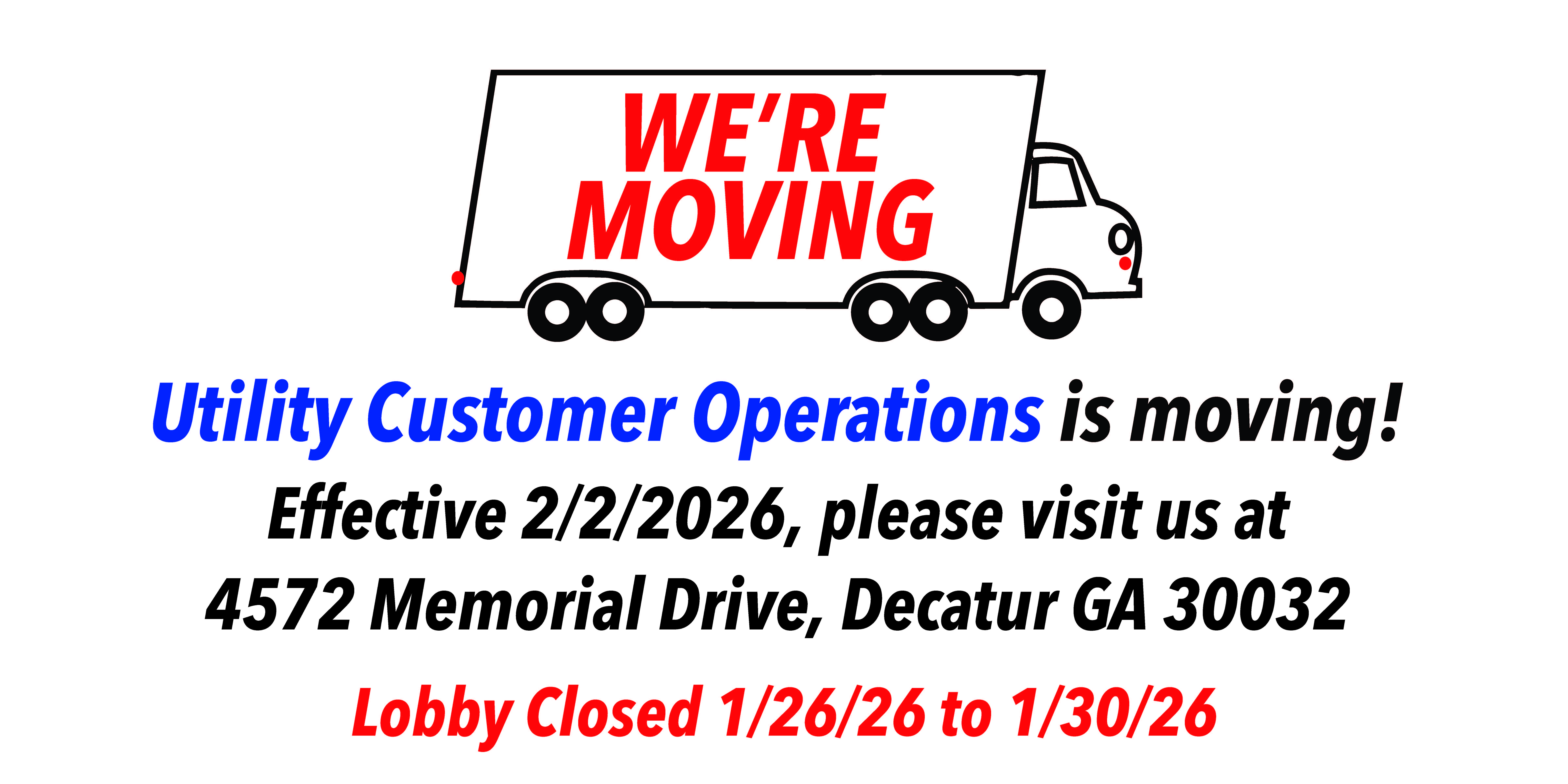 Utility Customer Operations Is Moving!