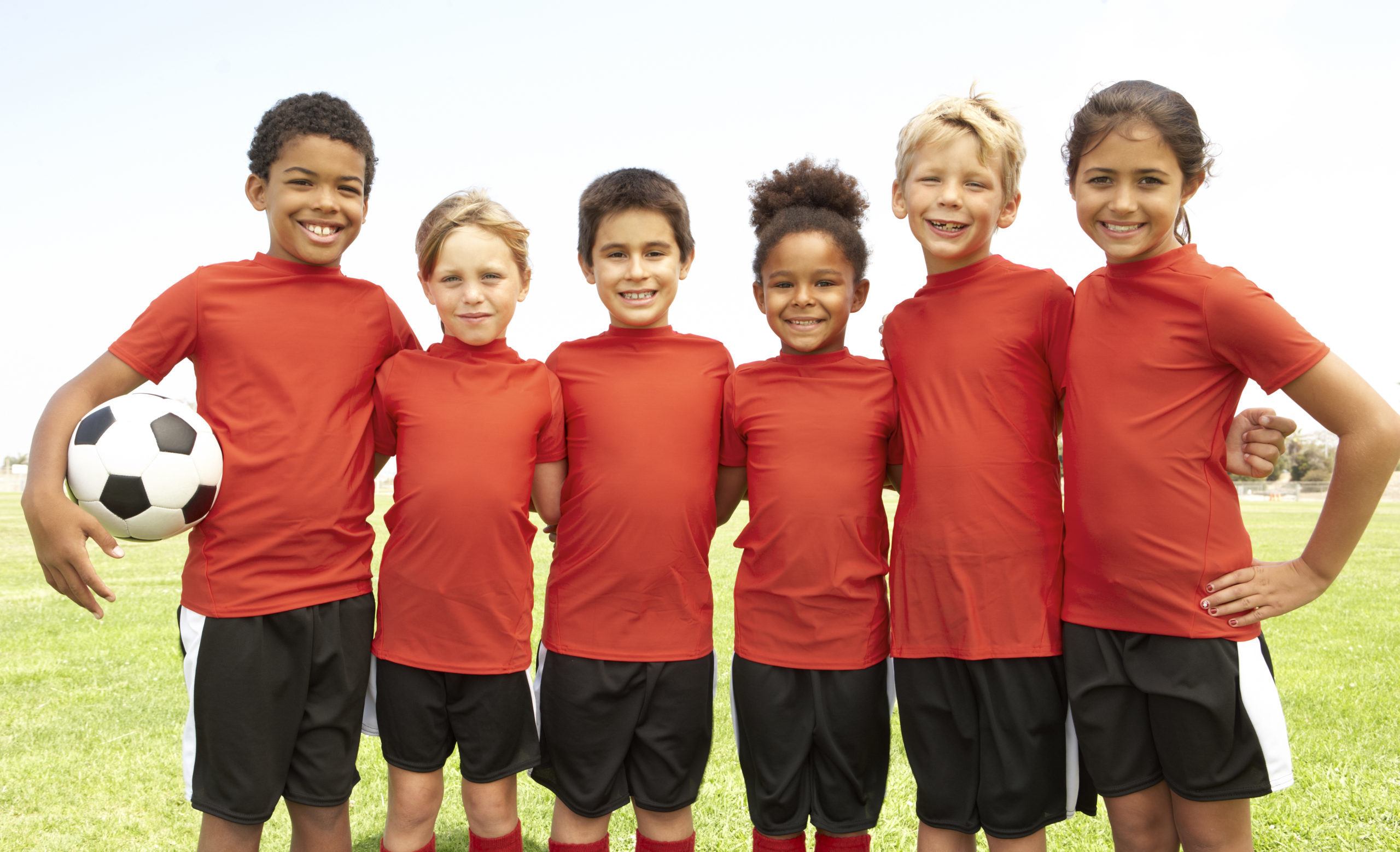 Soccer kids smiling