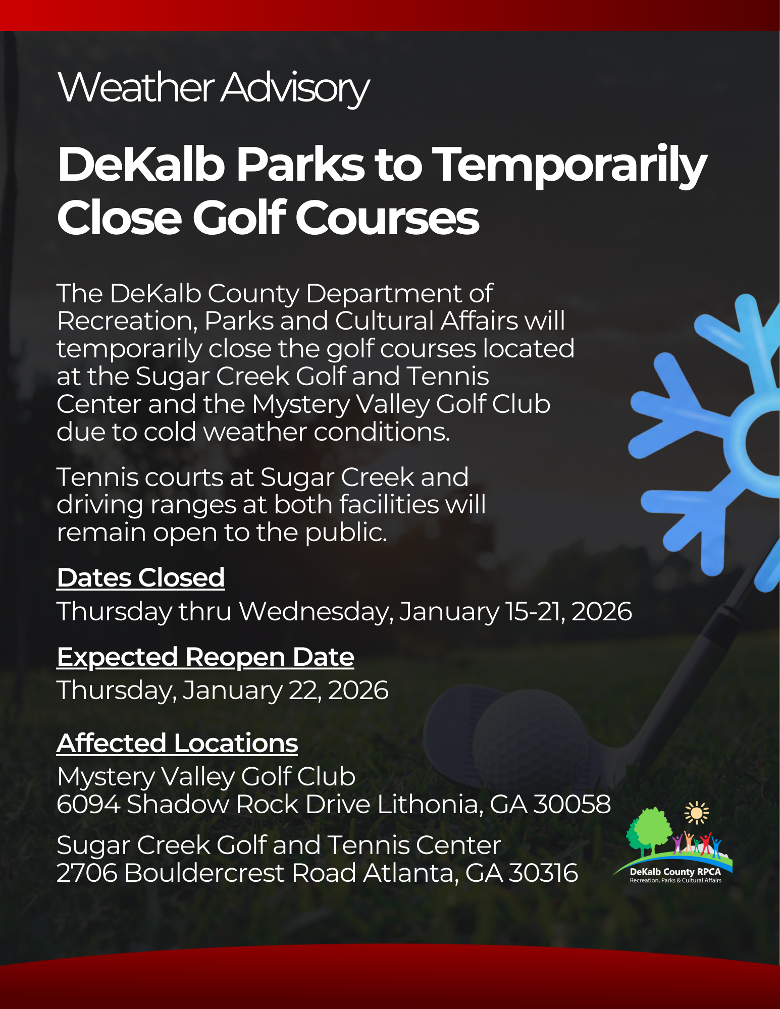 Golf Course Closure Flyer