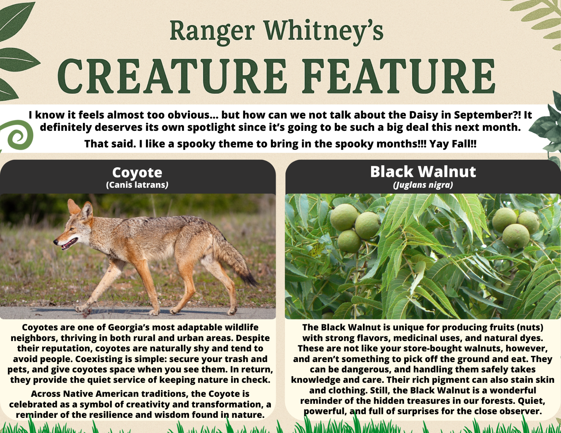 Ranger Whitney's Creature Feature Message