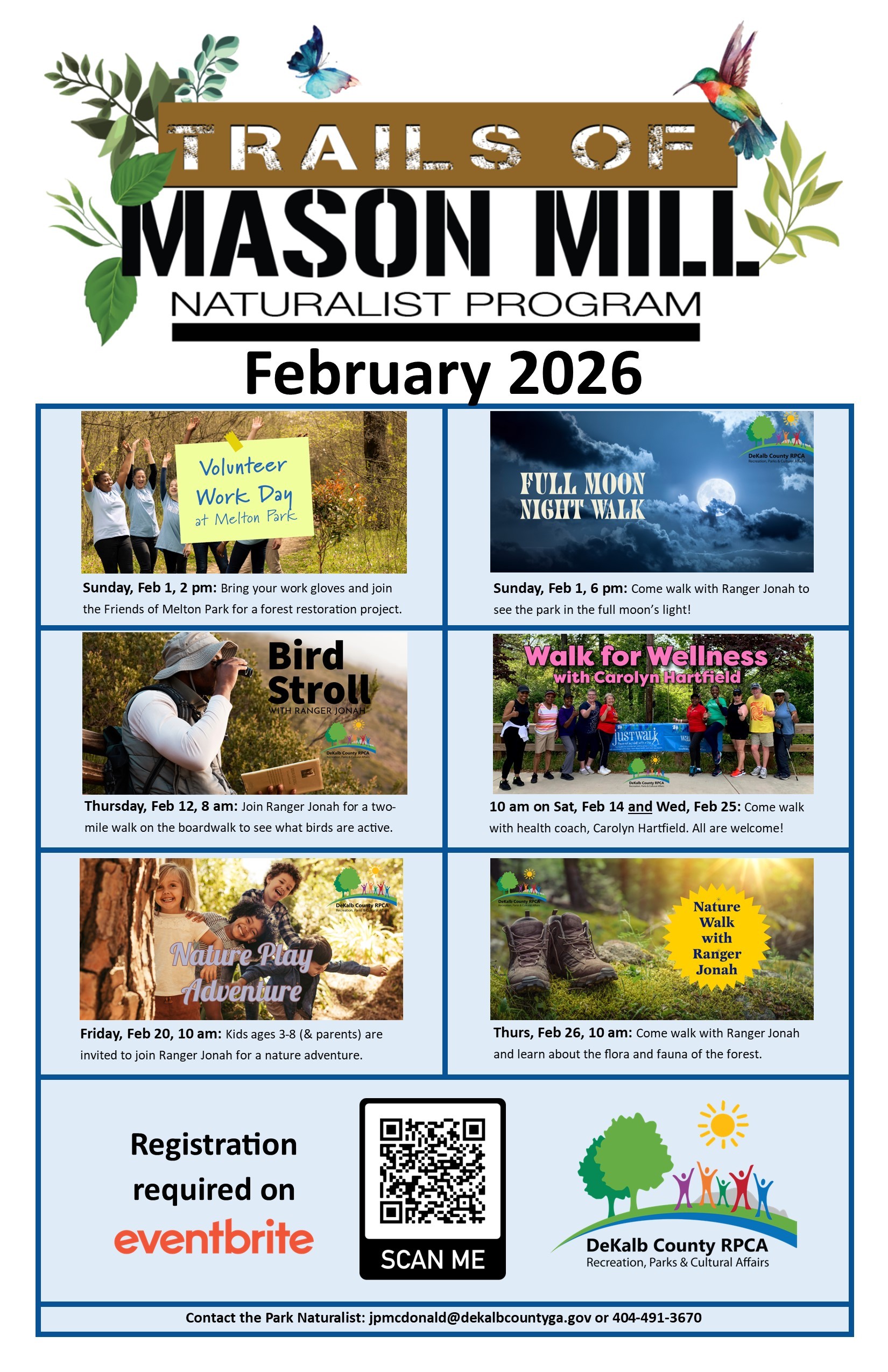 February Mason Mill Programs