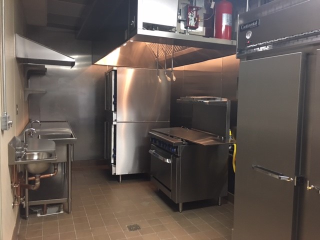 A full catering kitchen at North DeKalb Senior Center.