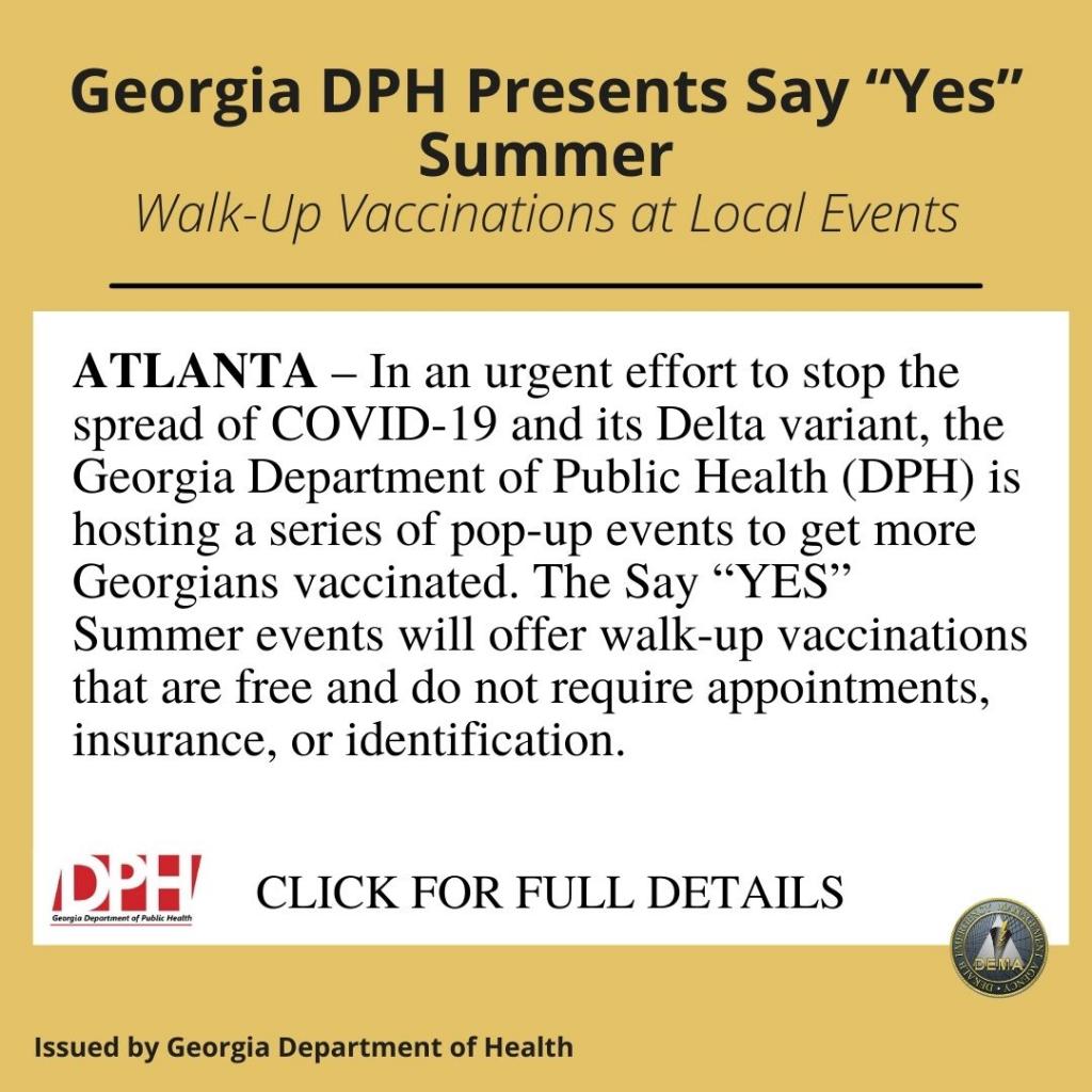 Georgia DPH Presents Say "Yes" Summer 